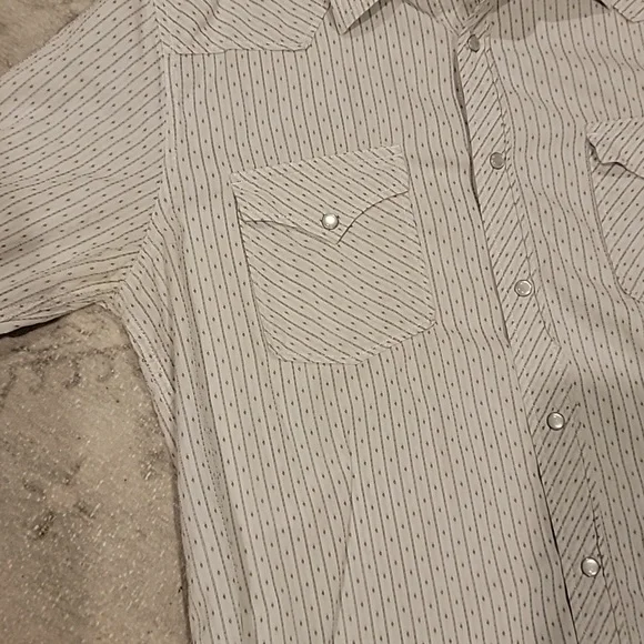 Lucky Brand Men's Western Snap Front White Patterned Button Down Shirt~Size XL - Picture 8 of 11